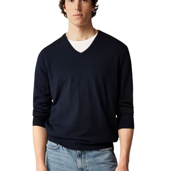 J.Crew 100% Merino Wool Heather Metal V Neck Classic Sweater Size XLT - Picture 3 of 6